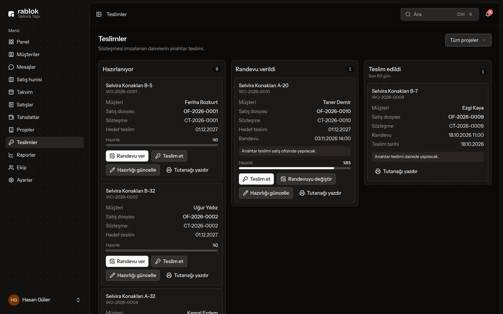 Handovers (dark theme)