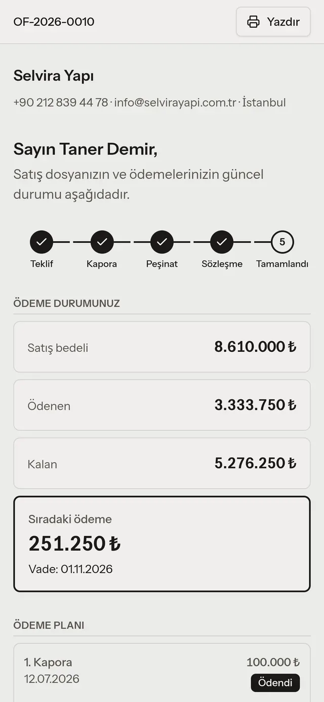 The sale and payment page a buyer sees on a phone